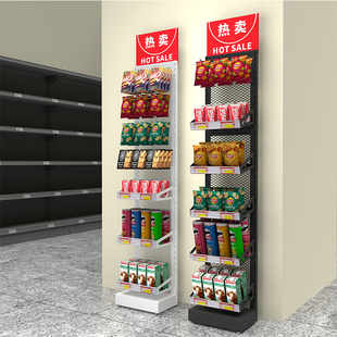 便利店超市货架食品零食口香糖置物架药店端头柱子多层小货架