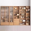 全实木书柜红橡木组合书柜，北欧书架背景墙书架书房整墙书柜