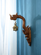 异丽东南亚风格实木铜铃，壁挂泰式spa，会所酒店家居玄关墙面装饰品