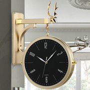 静音双面钟表挂钟石英钟客厅，约时钟时尚，家用个性创意两面钟