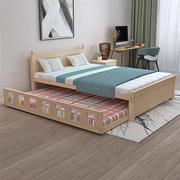 1.8床拖床松木单人床抽拉床架，1.2榻榻米床，实木米原木子母床经济型