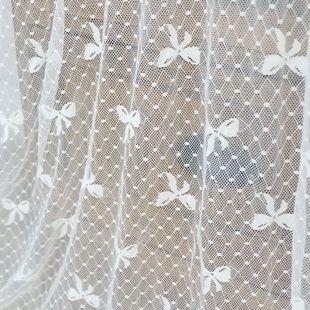 宽1.5米网纱蝴蝶结点点网布弹力，蕾丝花边面料，diy婚纱打底辅料