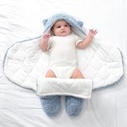 婴儿包秋冬(包秋冬)睡袋被新生儿，保暖抱棉衣绒款宝宝，襁褓分腿式包裹加初生