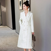 白色优雅风衣大衣女2023年设计感知性气质名媛中长款外套春款