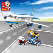 空中巴士机场益智拼装积木8岁9岁10岁儿童拼砌玩具医院救护飞机