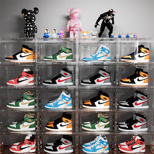 20个装aj鞋盒收纳盒球鞋防氧化鞋柜，透明鞋子鞋墙省空间网红塑料