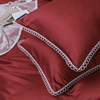 定制夏季双面冰丝绸缎四件套高级感酒红色被套公主结婚床单床笠床