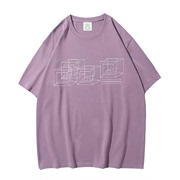 c.s.肌理概念重组系列原创设计重磅纯棉上衣中袖t恤男女紫色