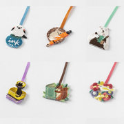 日本MIDORI 刺绣书签夹手帐周边可爱动物创意笔记本索引标签夹