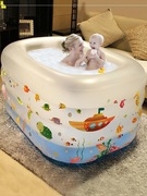 婴儿游泳池宝宝家用室内洗澡桶加厚新生儿小孩儿童充气折叠戏水池