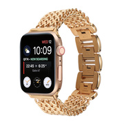 适用iWatch7表带金属苹果手表AppleWatch6/5/4代SE不锈钢链式44mm小众S6保护壳套iWatchSE钢带男40mm42mm潮流