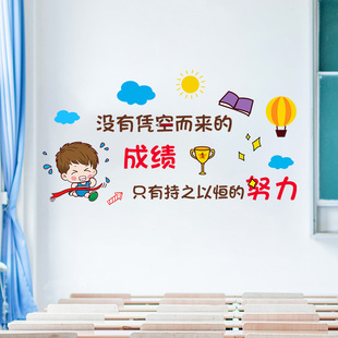 励志墙贴画墙纸标语学生儿童，房间布置装饰男孩卧室班级教室文化墙