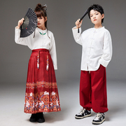 儿童中国风服装六一演出服女童马面裙古典舞合唱表演汉服男童古装