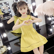 韩国女童连衣裙夏装韩版网红洋气儿童无袖公主裙夏季女孩纯棉裙子