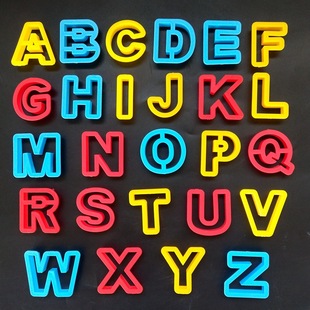 字母数字动物饼干模具水果蔬菜印花切模彩泥工具手工课橡皮泥压模