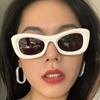 嘻哈猫眼墨镜ins风实白色系(白色系)时尚，潮防太阳眼镜个性韩版男女遮阳镜