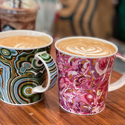 英国DUNOON丹侬骨瓷马克杯大容量咖啡杯陶瓷水杯孔雀石创意情侣杯