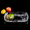 加厚透明水晶长方形玻璃水果盘子大号时尚创意茶具壶水杯圆形托盘