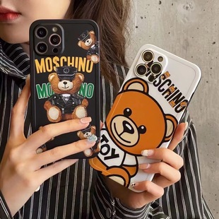 iPhone14ProMax女款苹果13moschino小熊潮牌手机壳11可爱Xs卡通12