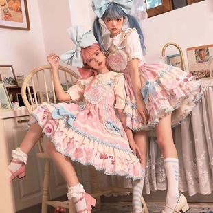 原创全套装洋装可爱洛丽塔Lolita连衣裙子公主萝莉夏季衬衫甜美