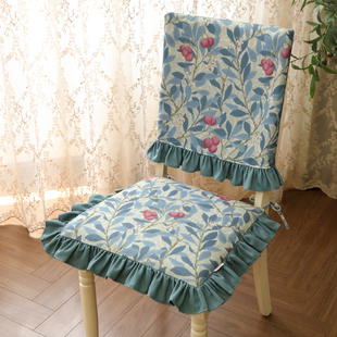 花边椅垫坐垫餐椅套凳子罩美式欧现代布艺可拆洗防滑四季可用定制