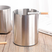 不锈钢烟灰缸大号烟缸加厚创意烟盅网咖吧防风烟灰缸酒店家用打标