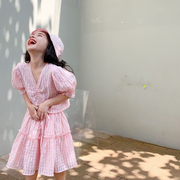 韩国中大女童连衣裙，气质夏季三件套通勤简约小众裙子带帽