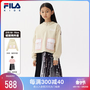 FILA斐乐童装女童洋气裙装两件套2022年春季儿童时髦工装上衣
