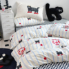 富士商店可爱卡通猫咪全棉四件套学生小清新宿舍被套床上用品