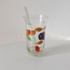 LS ins风中古手绘樱桃玻璃杯可爱大容量玻璃杯果汁汽水玻璃杯家用