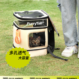 猫包外出便携双肩包大容量，透气猫咪太空舱宠物背包狗狗包好看(包好看)的包