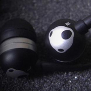 熊猫骷髅短线版耳机配蓝牙配机音乐，耳机入耳式重低音通用有线