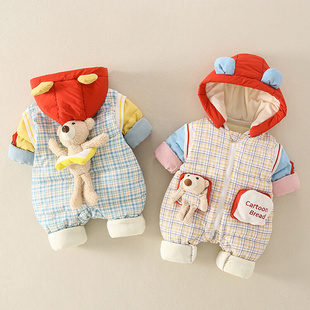 婴儿衣服冬季外出服加厚棉服，男女宝宝冬装，外套0-1岁新生儿连体衣