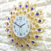 铁艺金色客厅挂钟创意时尚电子时钟欧式卧室石英壁钟