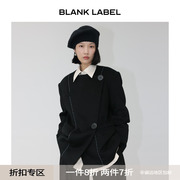 blanklabel极简高级宽松加厚毛呢，西装外套女秋冬羊毛呢子大衣