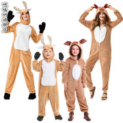 圣诞老人服装成人圣诞节儿童cos动物服装圣诞驯鹿，麋鹿扮演亲子装