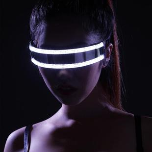 酒吧LED激光手套眼镜GOGO演出服气氛互动舞蹈表演发光手套道具