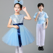 儿童合唱服小学生演出服中学生，表演服初中生，朗诵服装六一红。