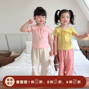 SASA的丸子妹女童短袖t恤夏季两色儿童上衣设计感宝宝童装