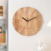 实木挂钟客厅餐厅表挂墙，原木挂表木质日式简约创意风装饰时钟