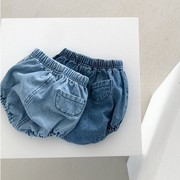 韩版婴幼儿童装牛仔灯笼裤，男女宝宝短裤1岁花苞裤6个月夏季包屁裤