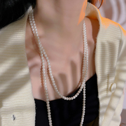 十里间送礼自用都可以法式浪漫三层珍珠项链，百搭简约毛衣链