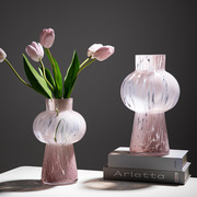 北欧玻璃假花花瓶子水培摆件客厅插花花器家用干花高级家居装饰品