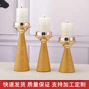 加工订制仿木纹蜡烛台 烛光晚餐浪漫摆件香薰蜡烛杯创意工艺品