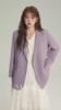 摩妮卡大码女装紫色西装胖mm显瘦2024秋装中长款宽松外套长袖西服