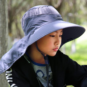 全方位防护青少年夏天户外帽子遮阳帽学生，亲子帽护颈防紫外线爬山