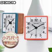 SEIKO日本精工时钟小巧可爱钟表儿童卧室学生静音夜光现代小闹钟