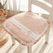 韩式纯棉布艺椅子垫四季通用全棉坐垫家用薄款餐椅垫子透气凳子垫