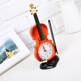 迷你版小号提琴闹钟创意可爱小 小摆件 六一儿童节礼物