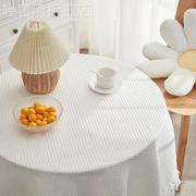 折叠桌子摆摊桌布小圆桌感白色圆形台布生日布置电视柜棉麻茶几布